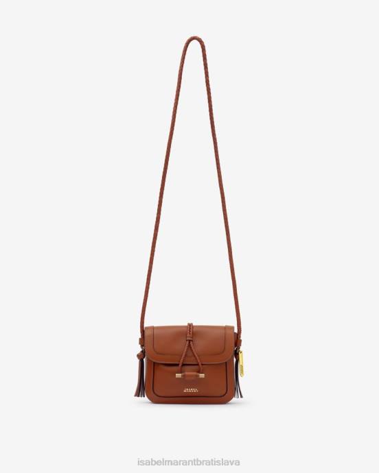 Isabel Marant unisex kožená taška s chlopňou vigo V6XH1004 príslušenstvo koňak