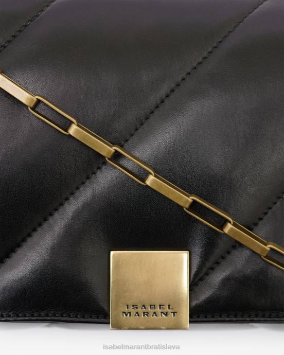 Isabel Marant unisex merine nafúknutá prešívaná kožená taška V6XH1006 príslušenstvo čierna