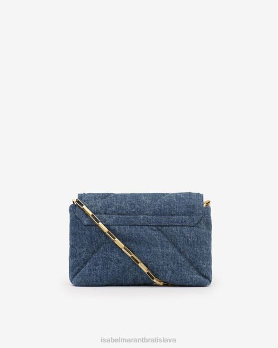 Isabel Marant unisex merine nafúknutá prešívaná kožená taška V6XH1007 príslušenstvo tmavomodrá