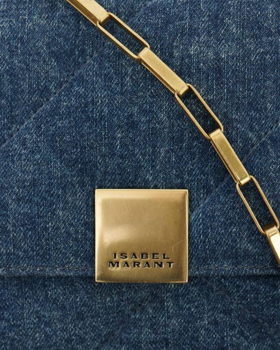 Isabel Marant unisex merine nafúknutá prešívaná kožená taška V6XH1007 príslušenstvo tmavomodrá