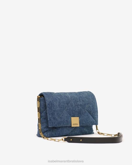 Isabel Marant unisex merine nafúknutá prešívaná kožená taška V6XH1007 príslušenstvo tmavomodrá