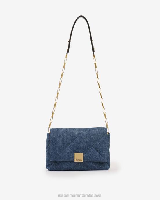 Isabel Marant unisex merine nafúknutá prešívaná kožená taška V6XH1007 príslušenstvo tmavomodrá