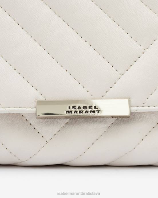 Isabel Marant unisex merine prešívaná kožená taška V6XH1009 príslušenstvo krieda