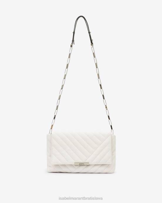 Isabel Marant unisex merine prešívaná kožená taška V6XH1009 príslušenstvo krieda
