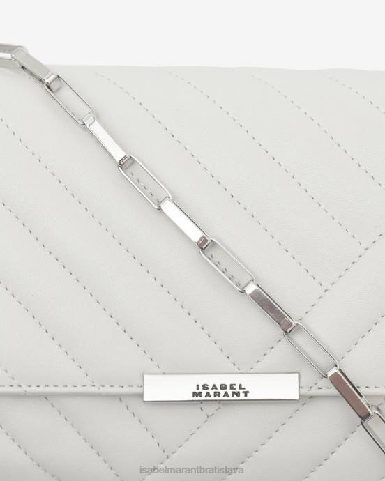 Isabel Marant unisex merine prešívaná kožená taška V6XH1011 príslušenstvo krieda