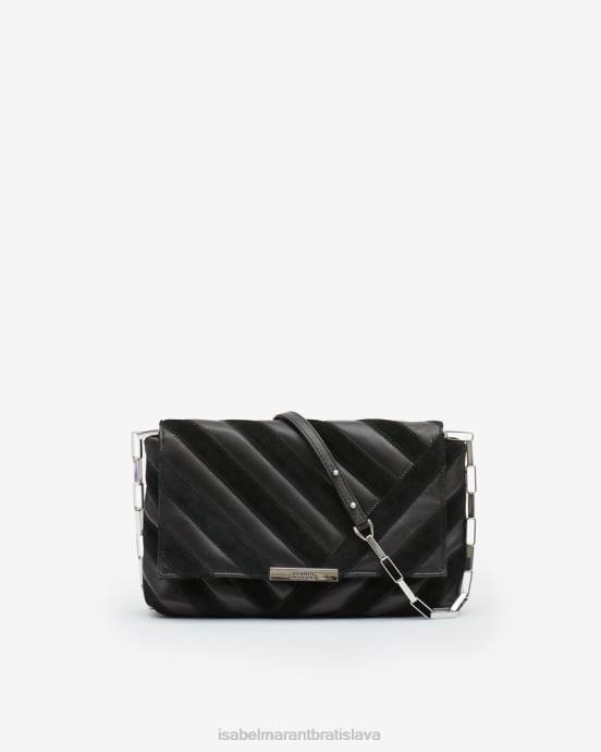 Isabel Marant unisex merine prešívaná kožená taška V6XH1012 príslušenstvo čierna