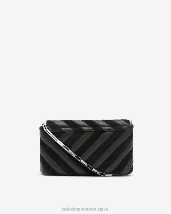 Isabel Marant unisex merine prešívaná kožená taška V6XH1012 príslušenstvo čierna