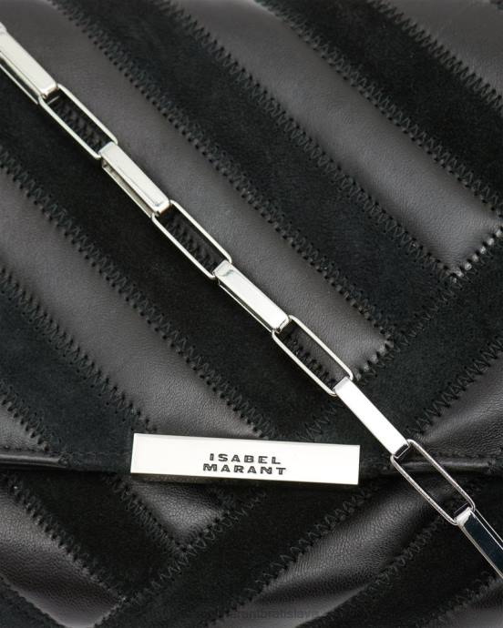 Isabel Marant unisex merine prešívaná kožená taška V6XH1012 príslušenstvo čierna