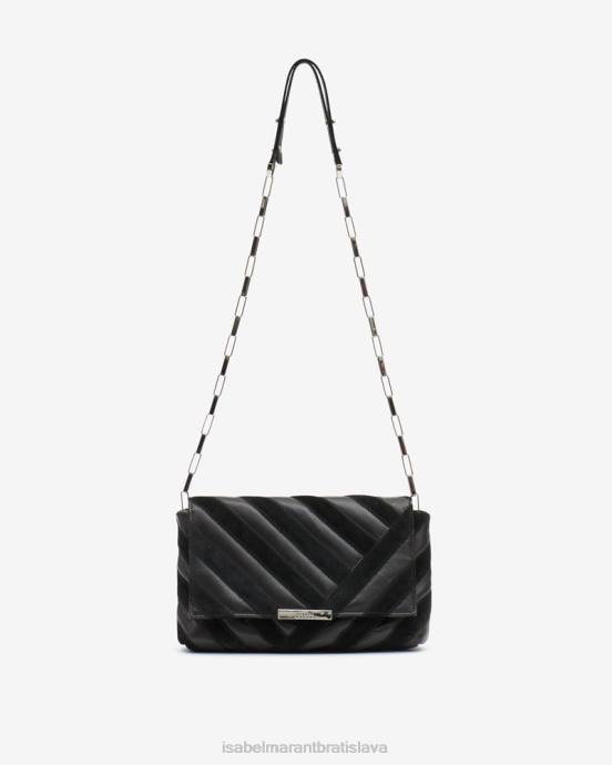 Isabel Marant unisex merine prešívaná kožená taška V6XH1012 príslušenstvo čierna