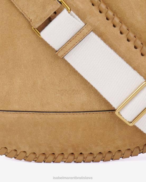 Isabel Marant unisex semišová kožená taška cez rameno oskan V6XH999 príslušenstvo ťava