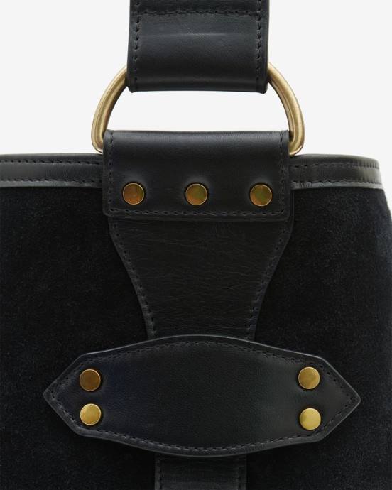 Isabel Marant unisex semišová kožená taška cez rameno samara V6XH1018 príslušenstvo čierna