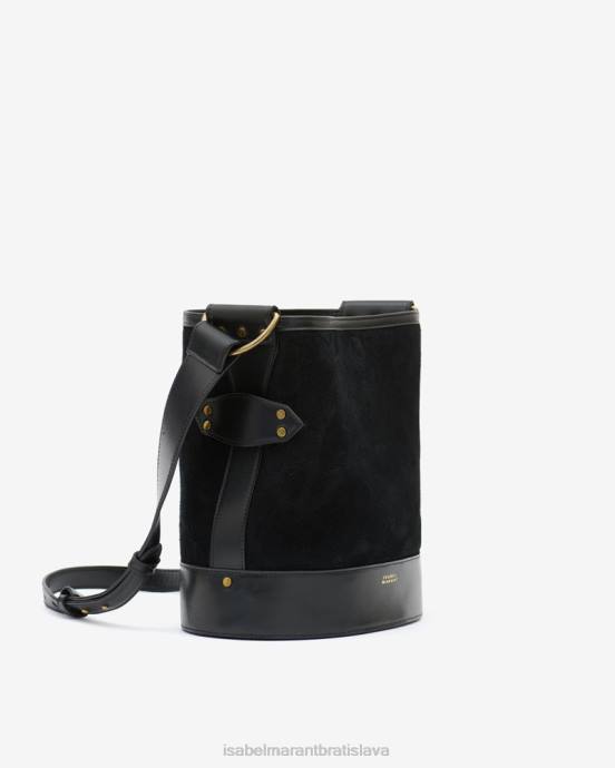 Isabel Marant unisex semišová kožená taška cez rameno samara V6XH1018 príslušenstvo čierna