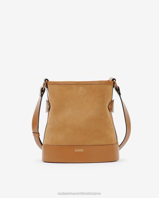 Isabel Marant unisex semišová kožená taška cez rameno samara V6XH1019 príslušenstvo ťava