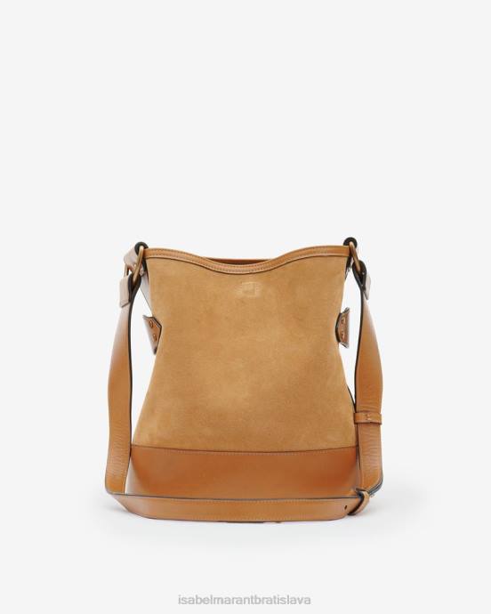 Isabel Marant unisex semišová kožená taška cez rameno samara V6XH1019 príslušenstvo ťava