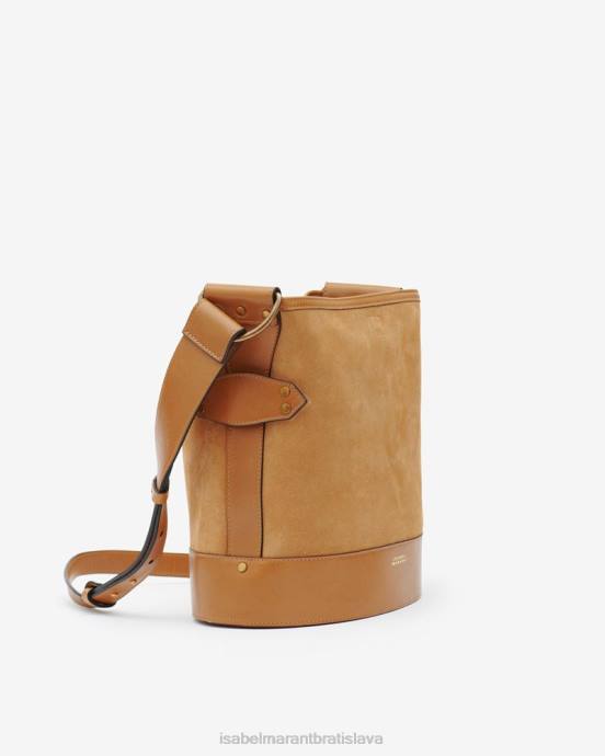 Isabel Marant unisex semišová kožená taška cez rameno samara V6XH1019 príslušenstvo ťava