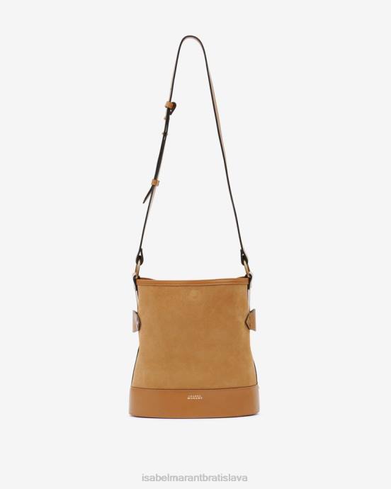 Isabel Marant unisex semišová kožená taška cez rameno samara V6XH1019 príslušenstvo ťava