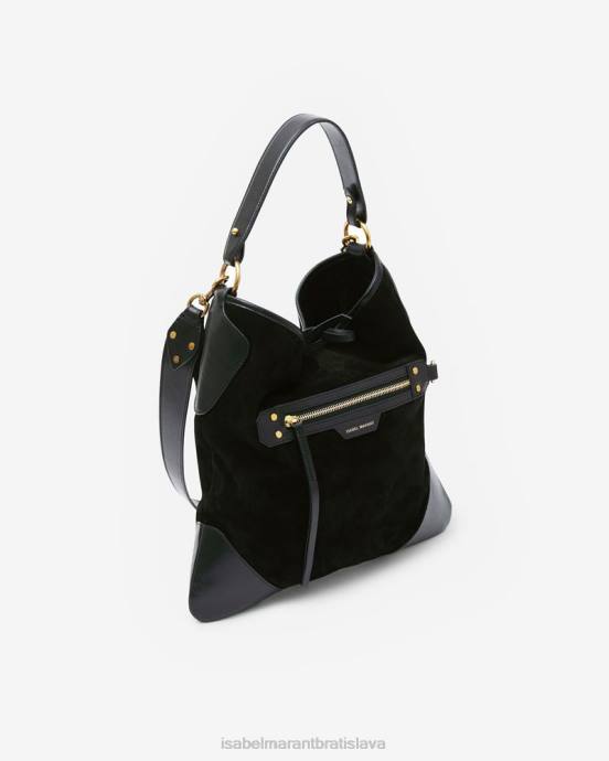 Isabel Marant unisex semišová taška cez rameno botsy day V6XH1020 príslušenstvo čierna