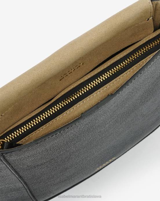 Isabel Marant unisex taška cez rameno zo zrnitej kože oskan V6XH994 príslušenstvo čierna