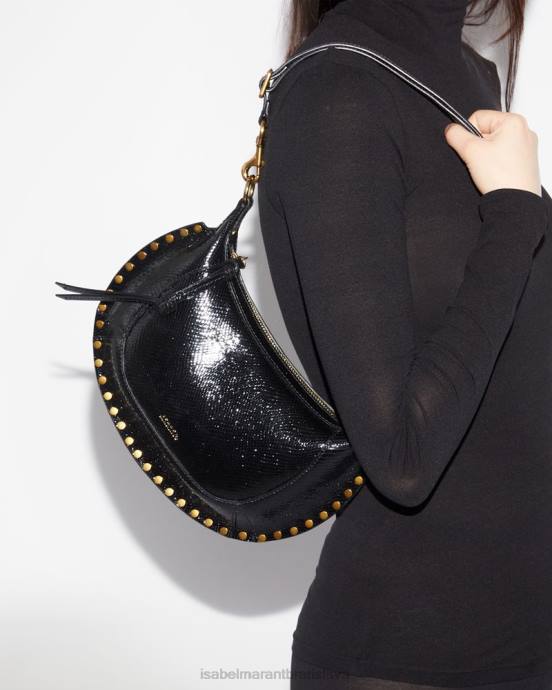 Isabel Marant unisex kožená taška cez rameno oskan moon V6XH921 príslušenstvo čierna