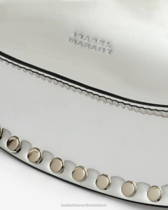 Isabel Marant unisex kožená taška cez rameno oskan moon V6XH923 príslušenstvo striebro