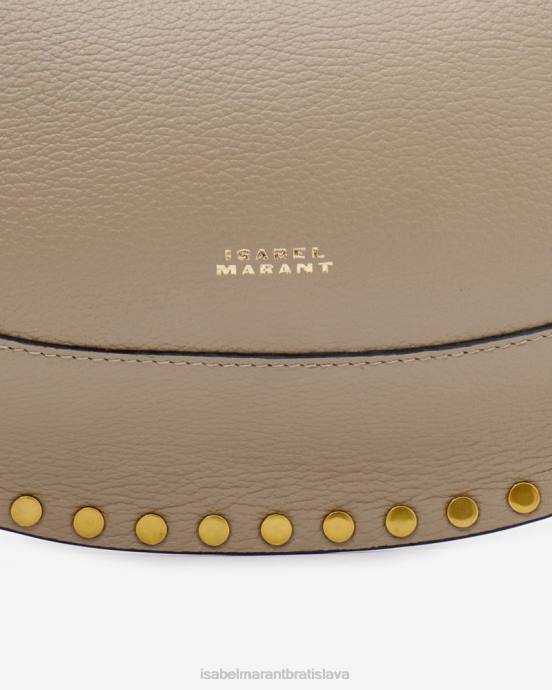 Isabel Marant unisex kožená taška cez rameno oskan moon V6XH931 príslušenstvo taupe