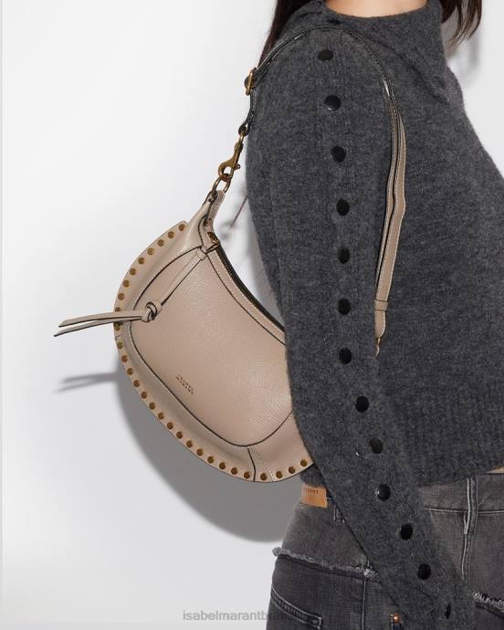 Isabel Marant unisex kožená taška cez rameno oskan moon V6XH931 príslušenstvo taupe