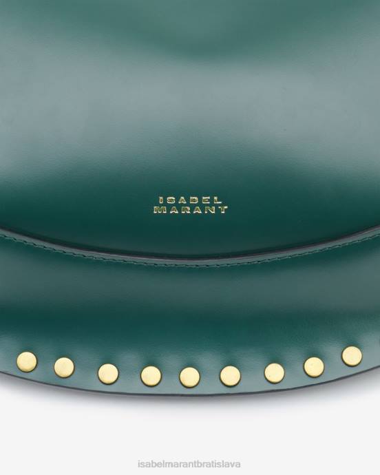 Isabel Marant unisex kožená taška cez rameno oskan moon V6XH940 príslušenstvo tmavozelený