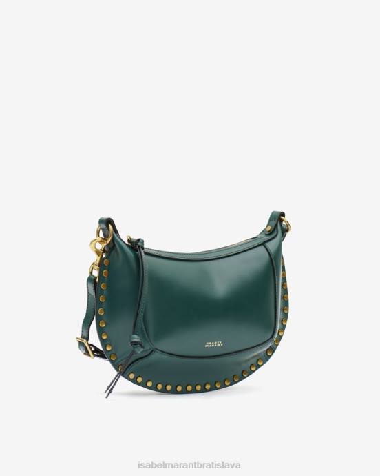 Isabel Marant unisex kožená taška cez rameno oskan moon V6XH940 príslušenstvo tmavozelený