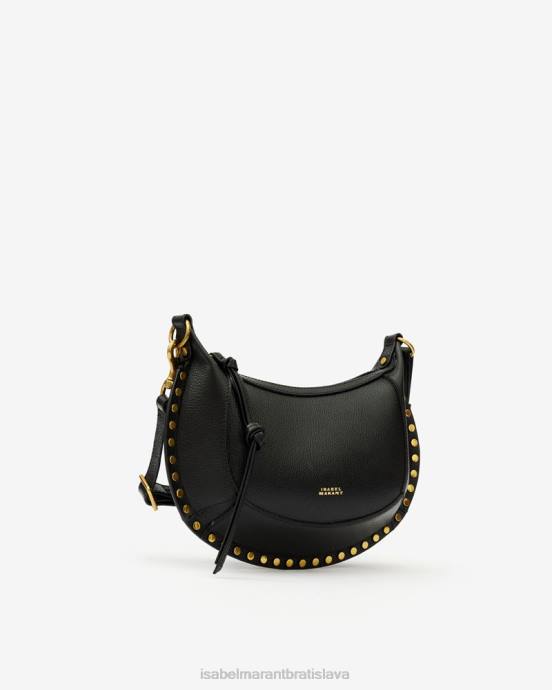 Isabel Marant unisex oskan moon zrnitá kožená taška cez rameno V6XH920 príslušenstvo čierna