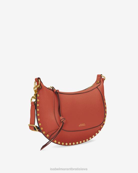 Isabel Marant unisex taška cez rameno zo zrnitej kože oskan moon V6XH932 príslušenstvo terakota