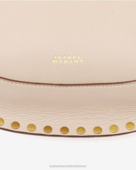 Isabel Marant unisex taška cez rameno zo zrnitej kože oskan moon V6XH937 príslušenstvo svetlo béžová