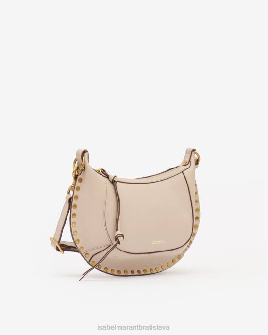 Isabel Marant unisex taška cez rameno zo zrnitej kože oskan moon V6XH937 príslušenstvo svetlo béžová