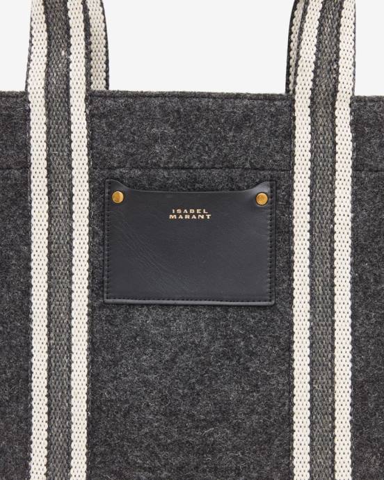 Isabel Marant unisex aruba malá bavlnená taška na prenášanie do ruky V6XH972 príslušenstvo tmavošedý