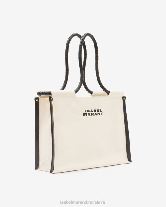 Isabel Marant unisex bavlnená taška toledo V6XH982 príslušenstvo ecru/čierna