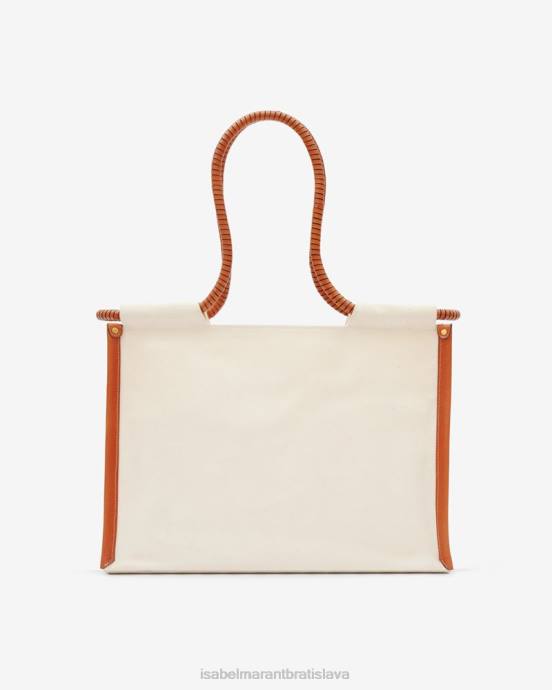 Isabel Marant unisex bavlnená taška toledo V6XH983 príslušenstvo ecru/koňak