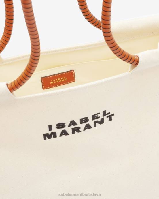 Isabel Marant unisex bavlnená taška toledo V6XH983 príslušenstvo ecru/koňak
