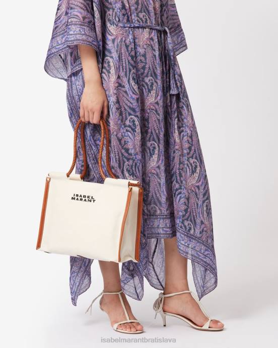 Isabel Marant unisex bavlnená taška toledo V6XH983 príslušenstvo ecru/koňak