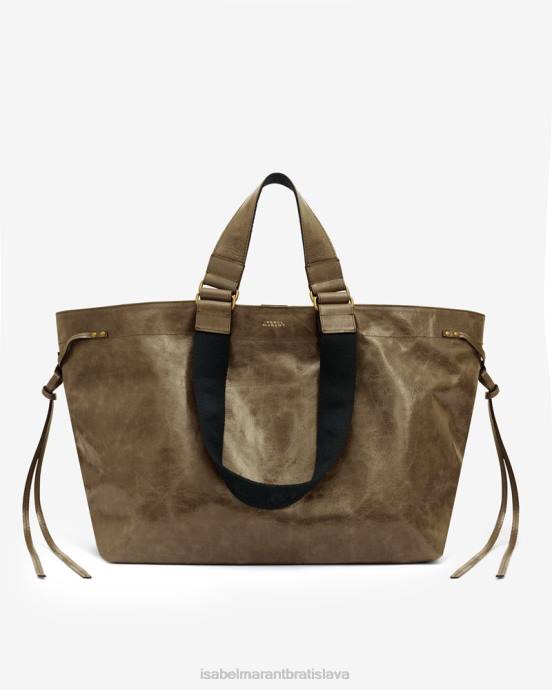 Isabel Marant unisex opatrná kožená kabelka V6XH969 príslušenstvo kaki