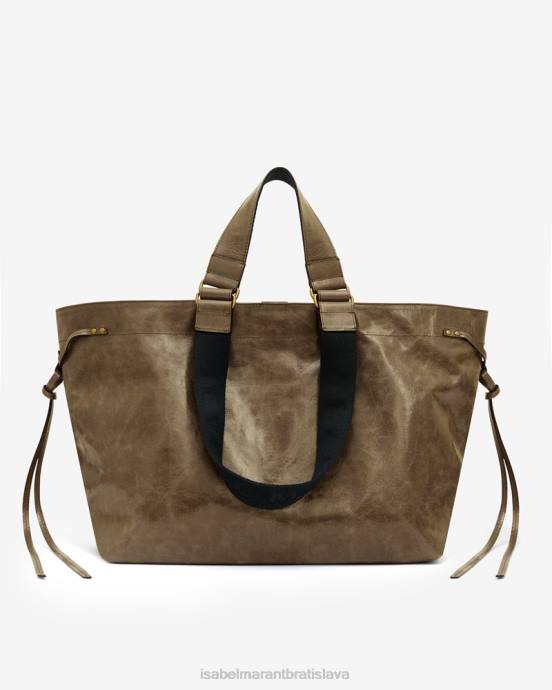 Isabel Marant unisex opatrná kožená kabelka V6XH969 príslušenstvo kaki