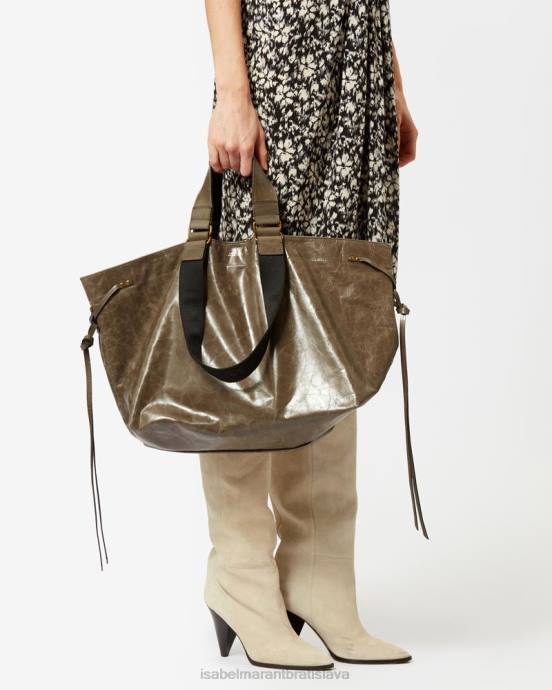Isabel Marant unisex opatrná kožená kabelka V6XH969 príslušenstvo kaki
