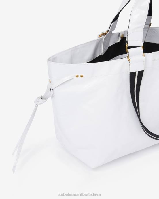 Isabel Marant unisex opatrná kožená kabelka V6XH970 príslušenstvo biely