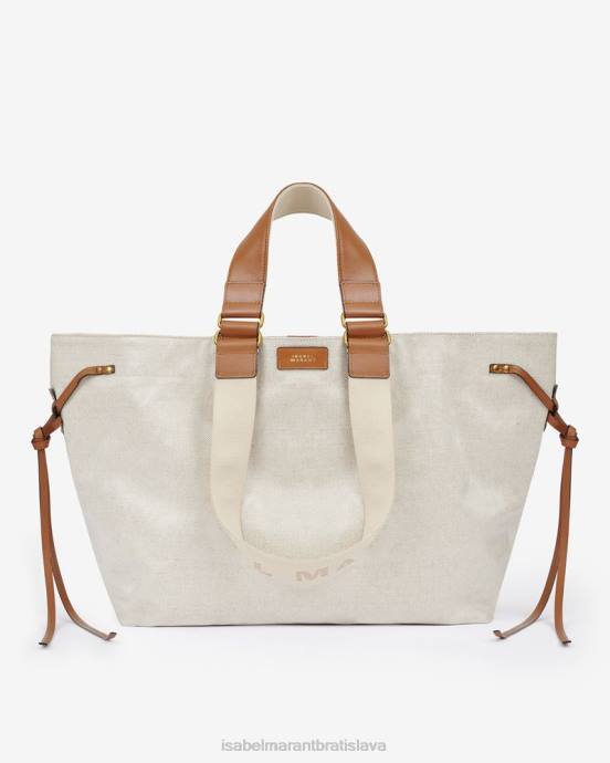 Isabel Marant unisex opatrná kožená kabelka V6XH971 príslušenstvo ecru