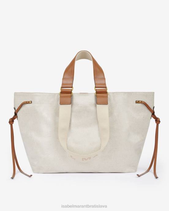 Isabel Marant unisex opatrná kožená kabelka V6XH971 príslušenstvo ecru