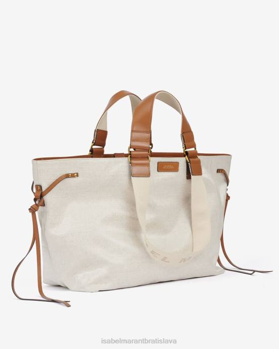 Isabel Marant unisex opatrná kožená kabelka V6XH971 príslušenstvo ecru