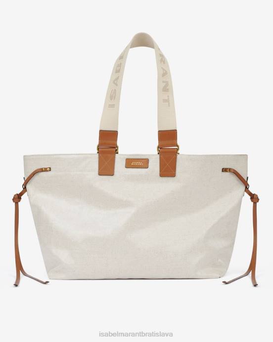 Isabel Marant unisex opatrná kožená kabelka V6XH971 príslušenstvo ecru