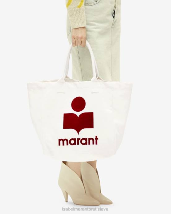 Isabel Marant unisex taška s logom yenky V6XH962 príslušenstvo ecru