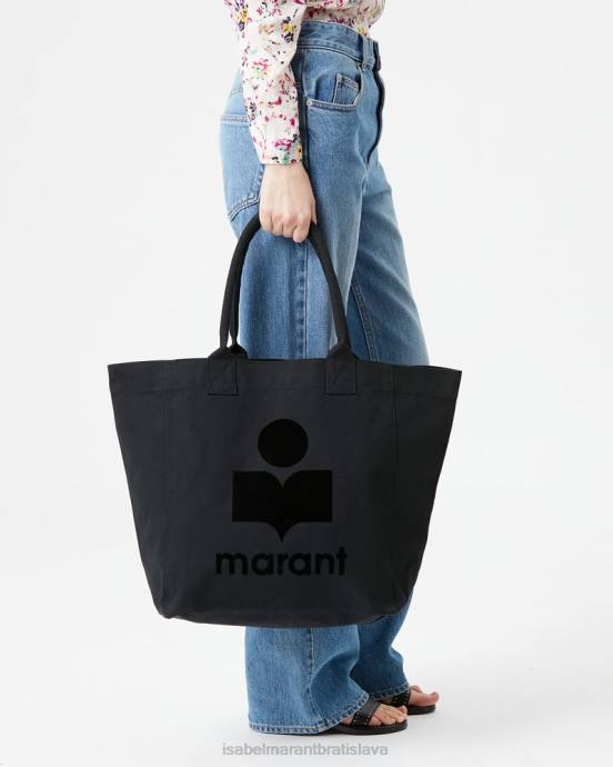Isabel Marant unisex yenky bavlnená taška do ruky V6XH956 príslušenstvo čierna