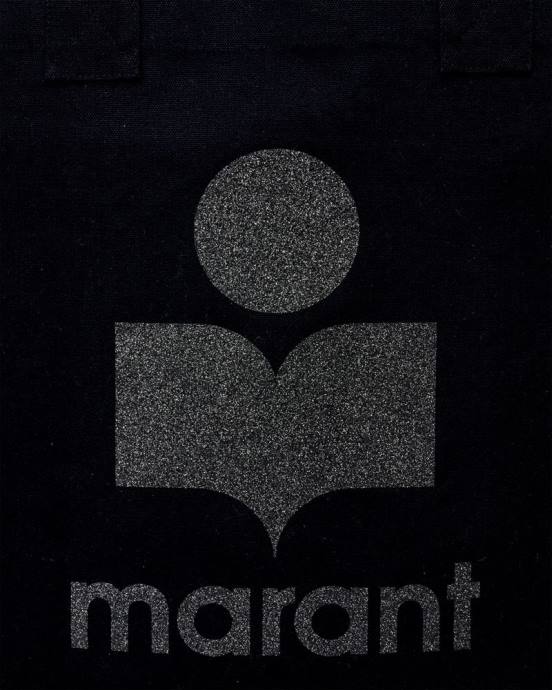 Isabel Marant unisex yenky kabelka s trblietavým logom V6XH958 príslušenstvo čierna