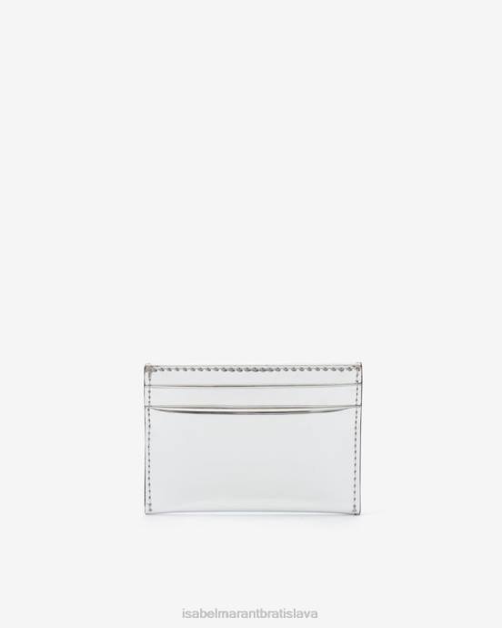 Isabel Marant unisex kožený držiak na karty chiba V6XH1044 príslušenstvo striebro