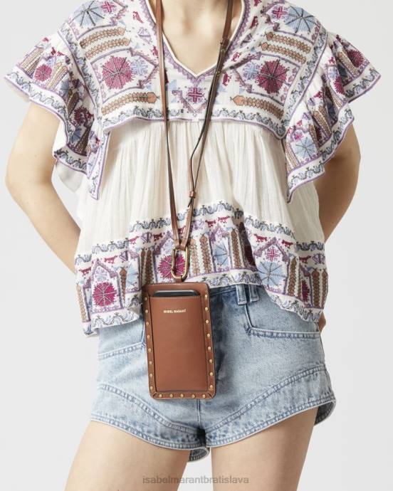 Isabel Marant unisex tieli držiak na telefón V6XH1046 príslušenstvo koňak